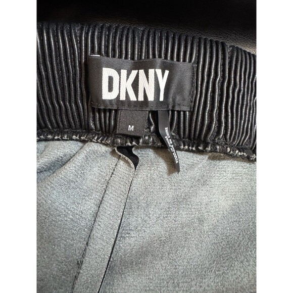Women's DKNY Jeans Faux Leather BLACK Pants Size M BUT … READ DESCRIPTION PLE - Picture 7 of 10